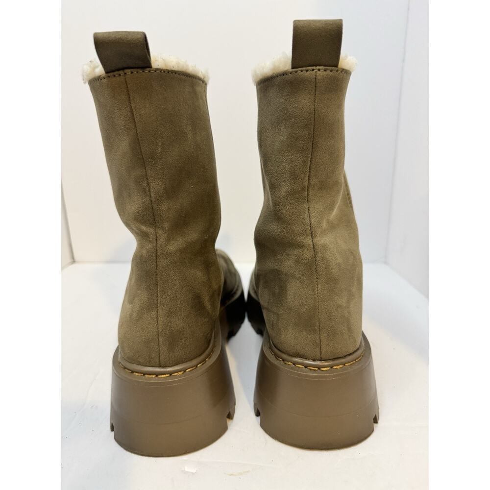 Warm-Lined Boots H&M Women’s Olive Suede Lug Sole EU 38/US 7.5 - Picture 8 of 13